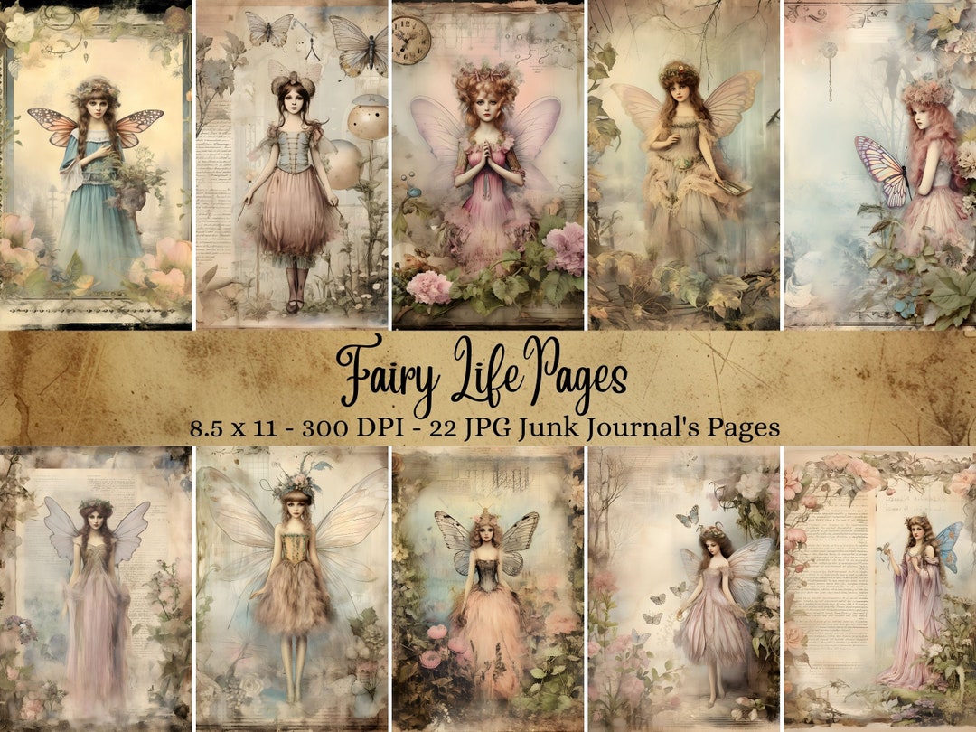 Mystic Fantasy Forest Fairy Printable Junk Journal Kit, Ephemera Paper ...