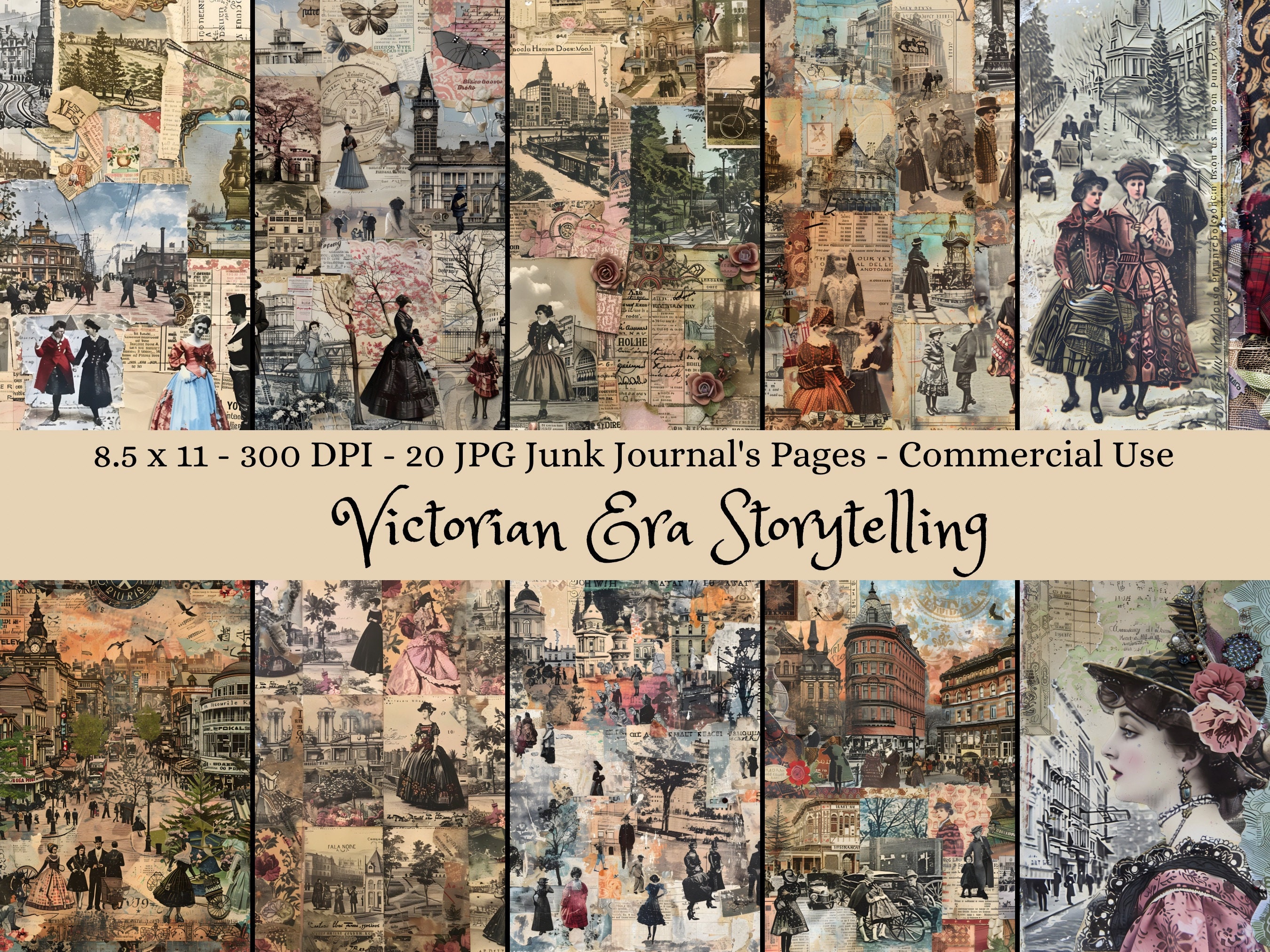 Victorian Era Digital Junk Journal Kit, 20 Pages,printable Journal ...