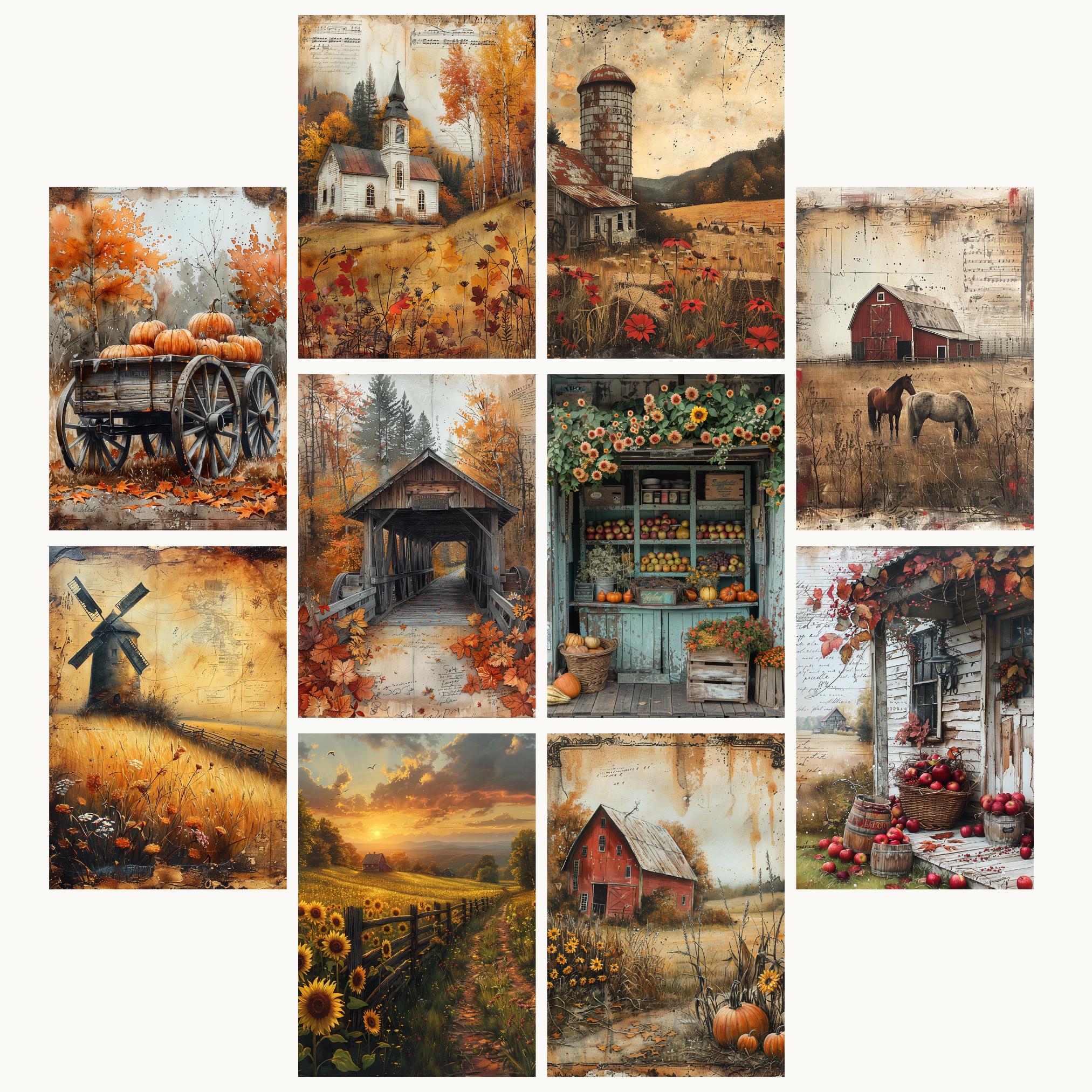 Rustic Country Junk Journal, Printable Pages, Fall Themes, Farmhouse ...