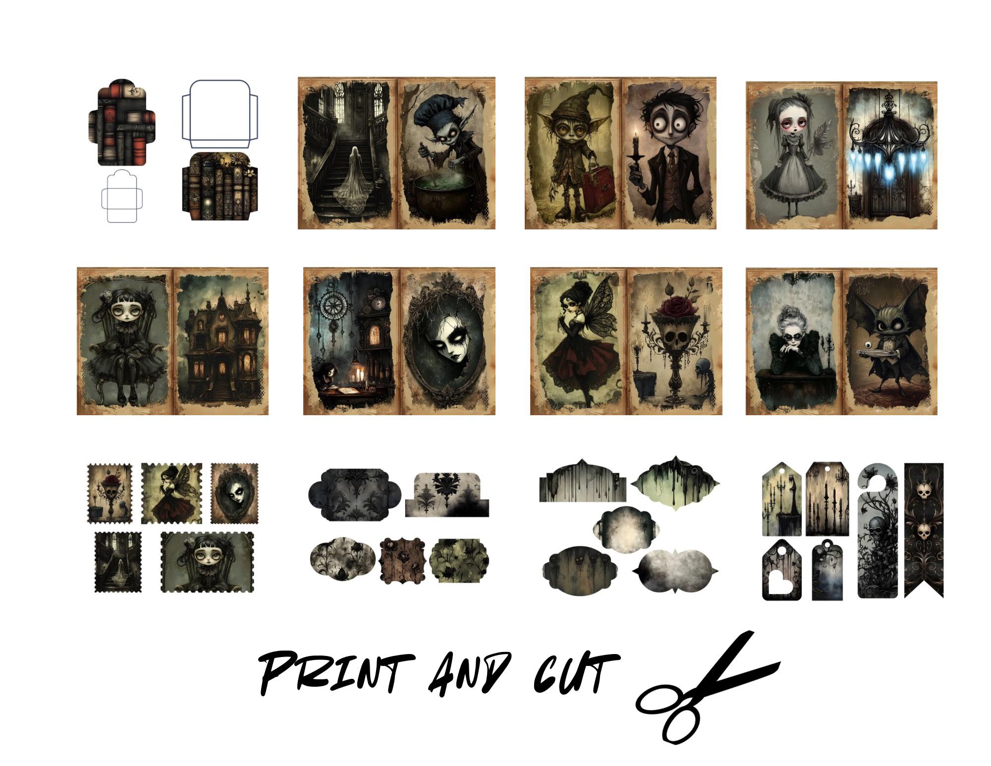 Haunted Hotel Junk Journal Kit, Printable Gothic Scrapbooking Kit ...