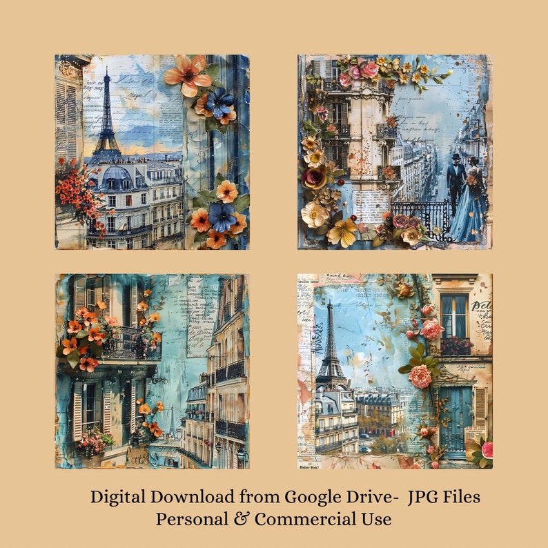 paris-scrapbook-pages-digital-download-20-parisian-vintage-art-prints