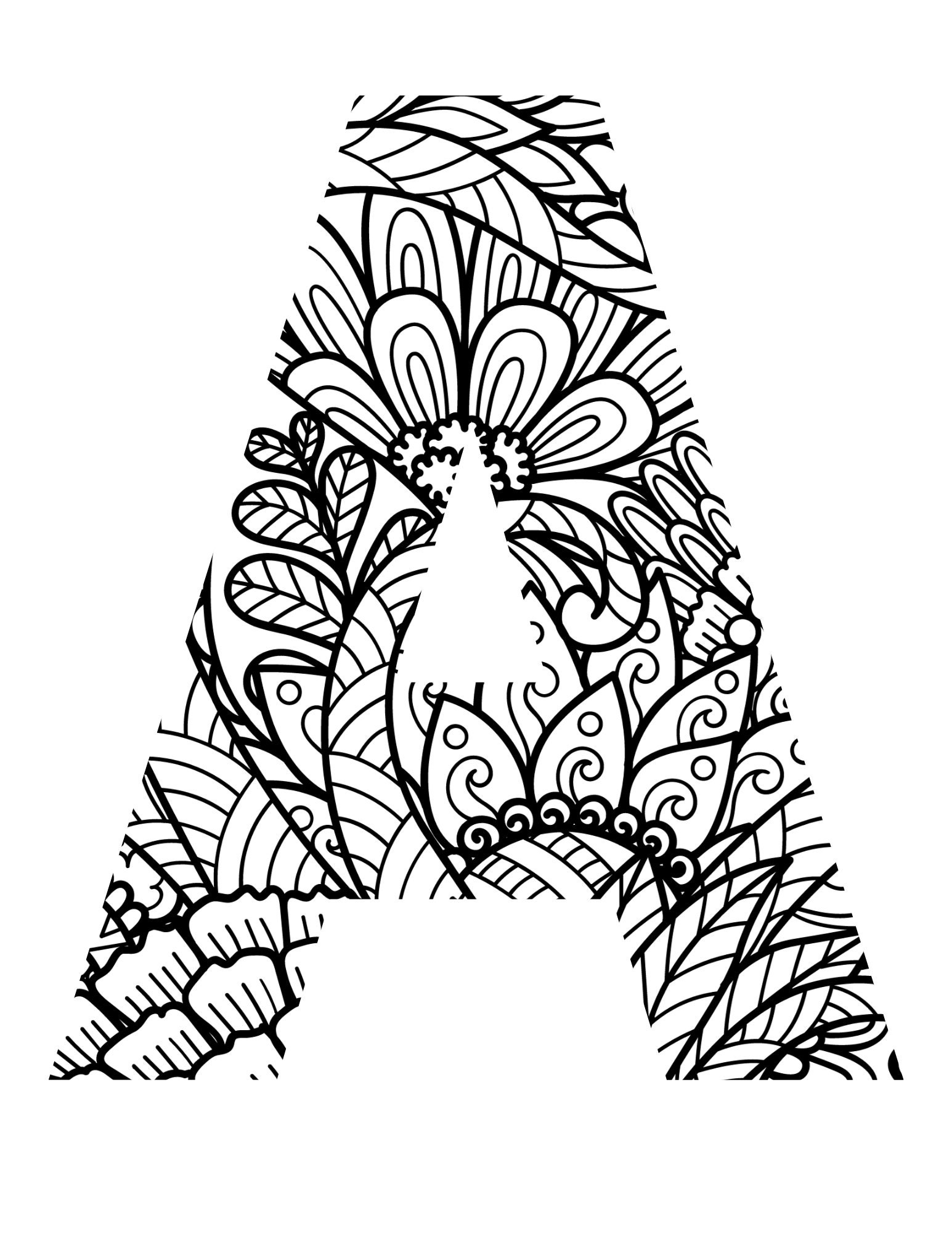 Mandala Alphabet Coloring Pages| Alphabet for Kids to Color| Mandala ...