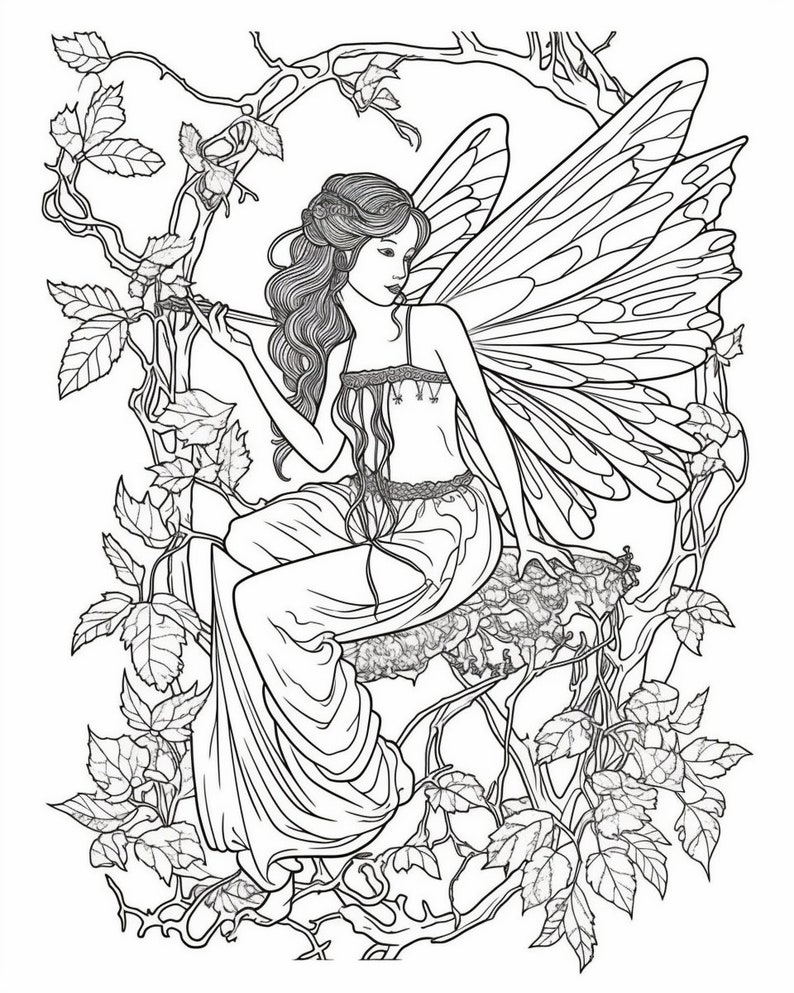 15 Fairies Coloring Pages for Coloring Books for Adults 15 KDP Coloring