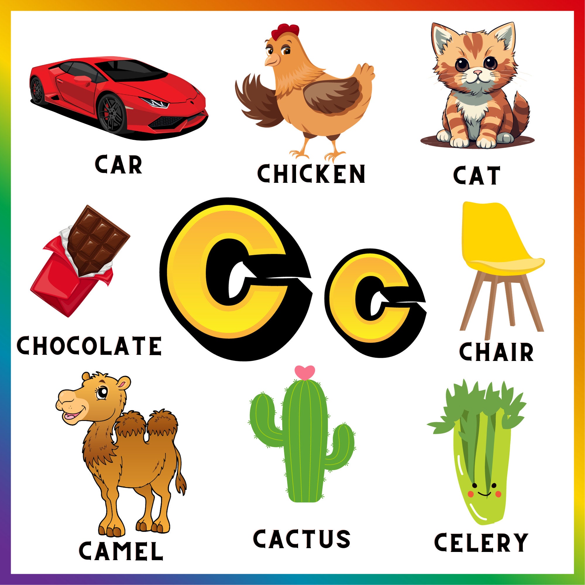 Alphabet Flashcards for Kids Learning English Alphabet Colorful Flash ...