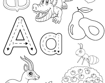 Alphabet Coloring Pages | English Letters Illustrations to color | Fun Activities for Preschoolers | Alphabet Tracing and Coloring