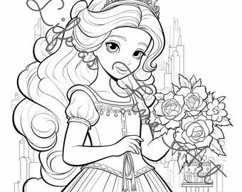 Páginas para colorear de princesas de dibujos animados para niñas