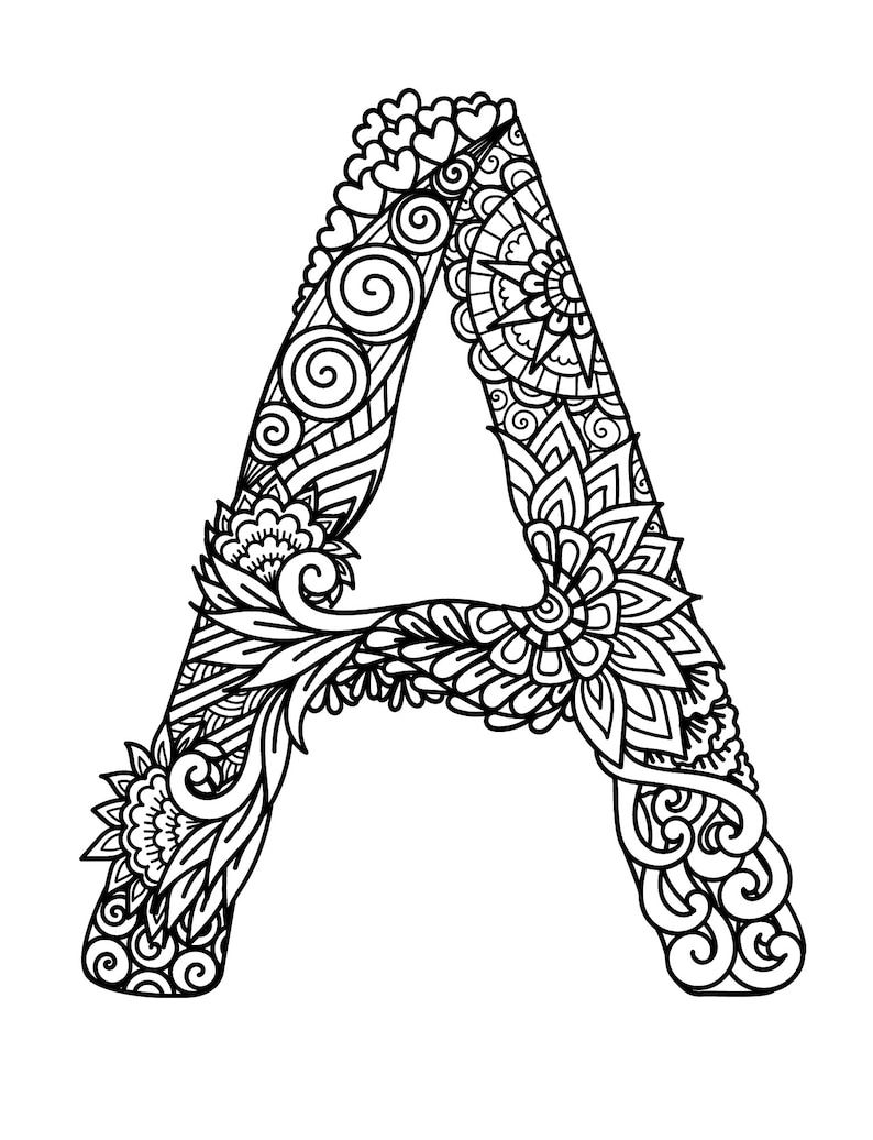 Mandala Alphabet Coloring Pages Alphabet for Kids to Color - Etsy Canada