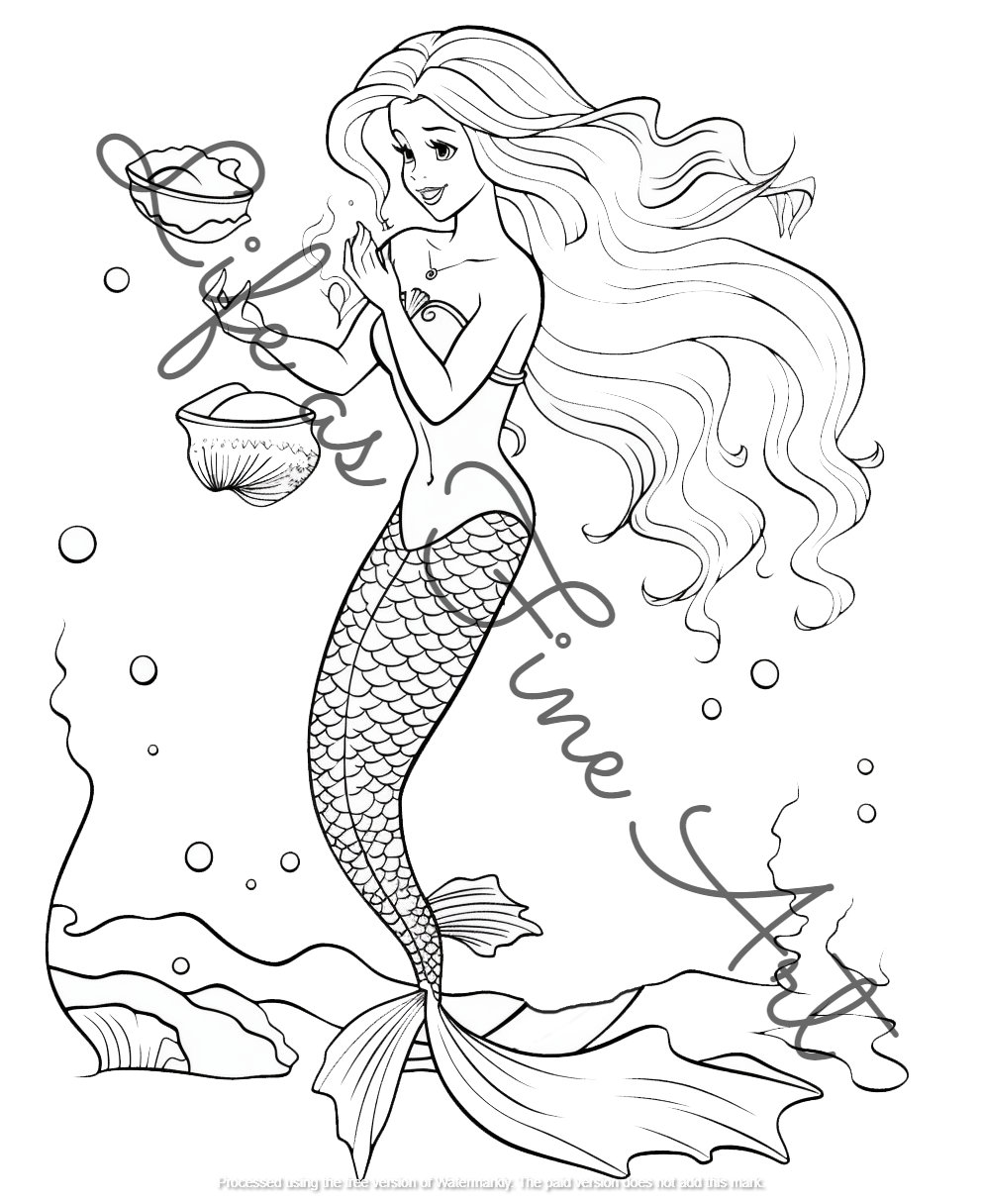 Cartoon Mermaids Coloring Pages for Girls KDP Interior - Etsy
