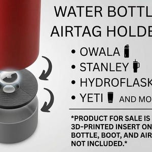 Water Bottle Airtag Holder | Stanley | Owala | Hydro Flask