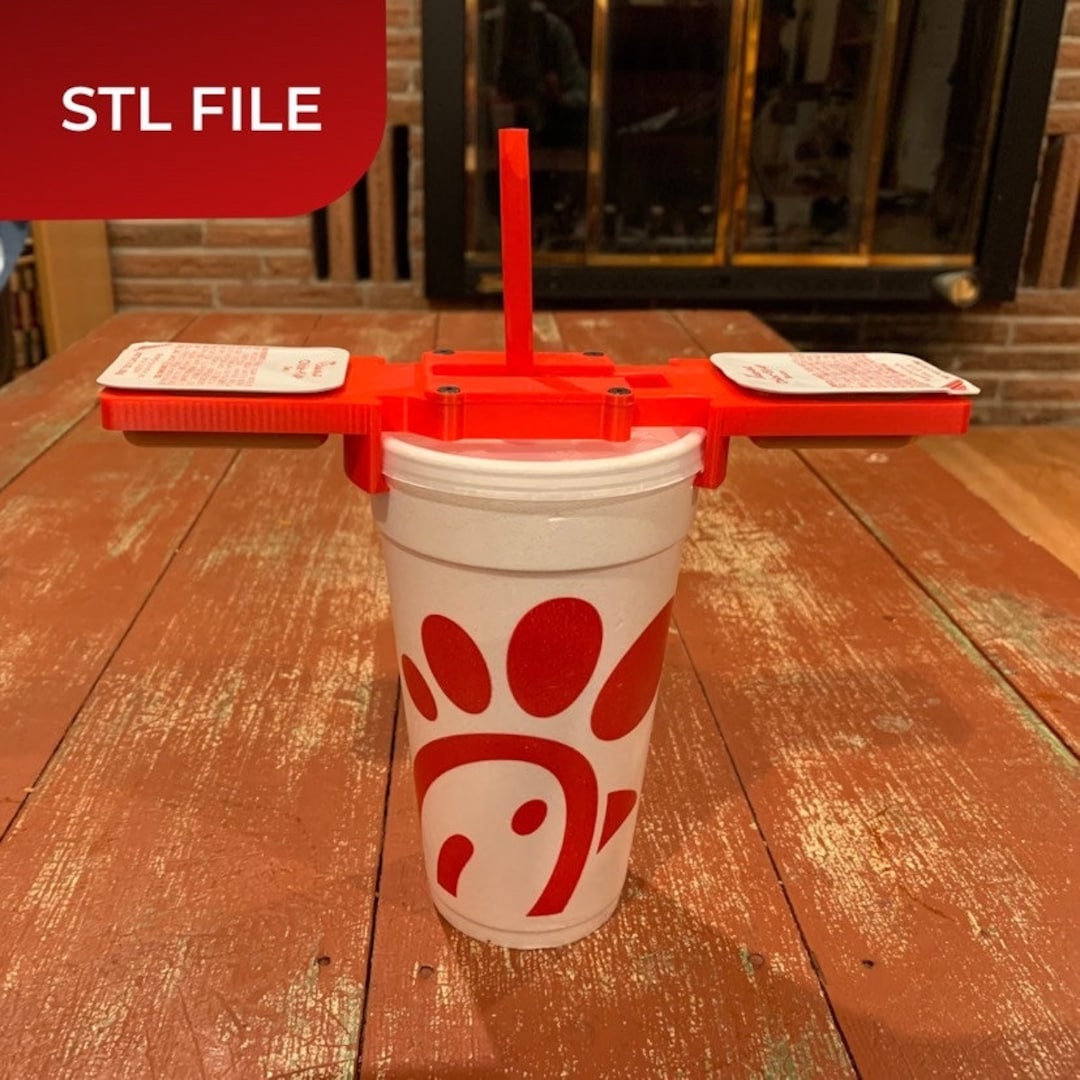 Digital Files .STL Sauce Holder Cup Attachment 2.0 Nugget Sauce Holder