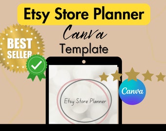 Etsy Digital Planner Canva Template: Organisiere dein Etsy Geschäft ganz einfach, mit Links, mit 3 Bonus Covern