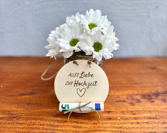 Money gift wedding, birthday, birth, baptism, giving money, wedding card, packaging, wrapping money, gift idea,