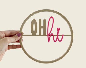 Oh hi door wreath, flower wreath, 3D print, flower wreath making