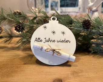 Geldgeschenk Weihnachten, Geschenkverpackung, Holz, Wunscherfüller, Geld verschenken, gift, Kleinigkeit, Gastgeschenk, Mitbringsel