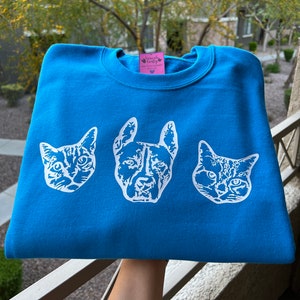 Custom Pet Crewneck Sweater | Personalized Pet Sweatshirt | Pet Lover Gift | Custom Dog, Cat, etc. Pullover | Made From Pet Photo + Text
