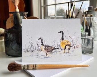 Geese in the Snow Card (Pack of 5)