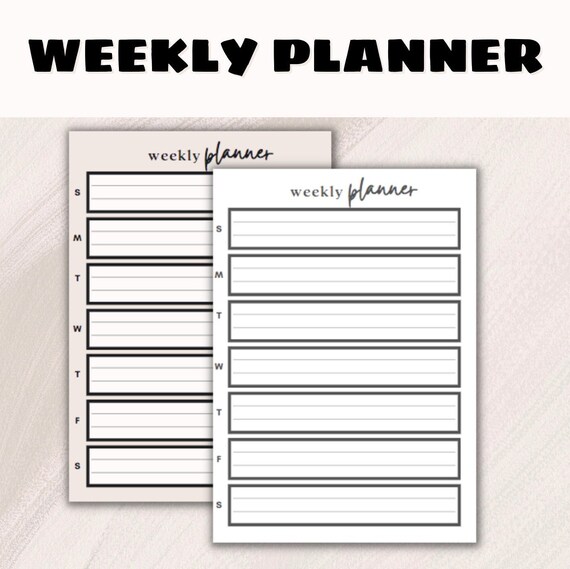 Printable Weekly Planner / Agenda / Schedule / Bullet Journal - Etsy