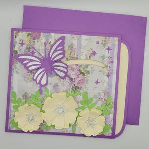 Greeting Card - Purple Butterfly Blank Slide