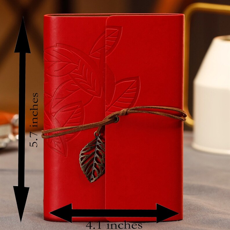 PERSONALIZED Vegan Leather Journal Pen, Refillable Notebook, Engraved Leather Journal, Wooden