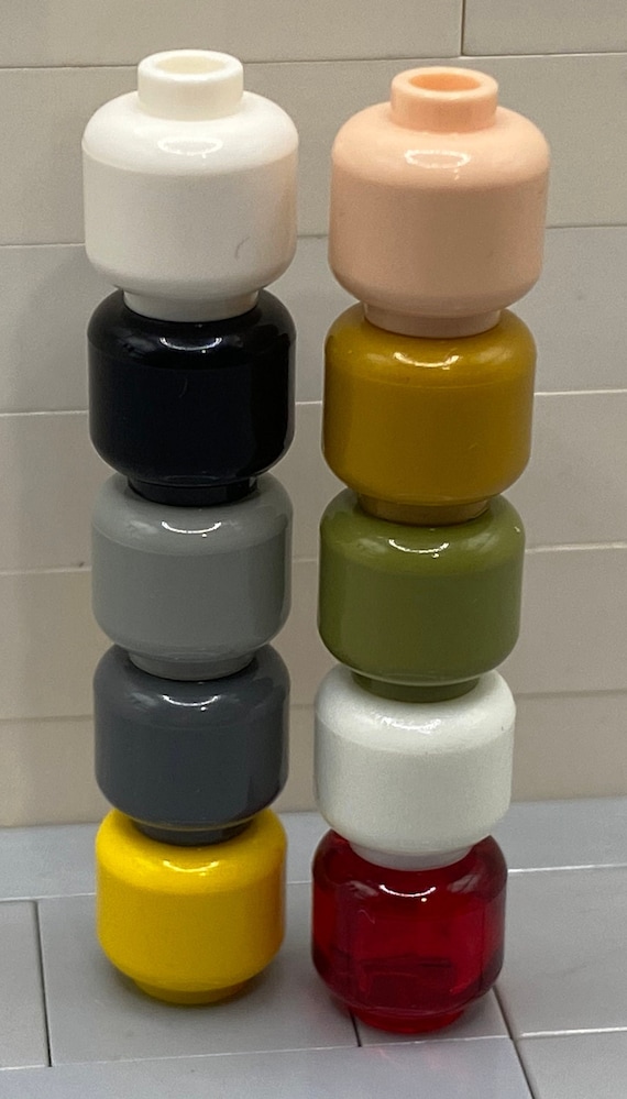 Monochrome Solid Color Genuine LEGO Minifigure Heads 3626 Etsy