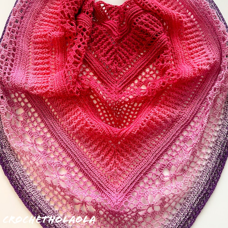Crochet Shawl Pattern: Ursula Easy Tutorial (Digital Download) image 8