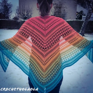 Crochet Shawl Pattern BeautyPain, Easy Crochet Pattern, Scarf Tutorial, Christmas Gift Idea, DIY Shawl, Triangular Shawl, Crochet Shawl