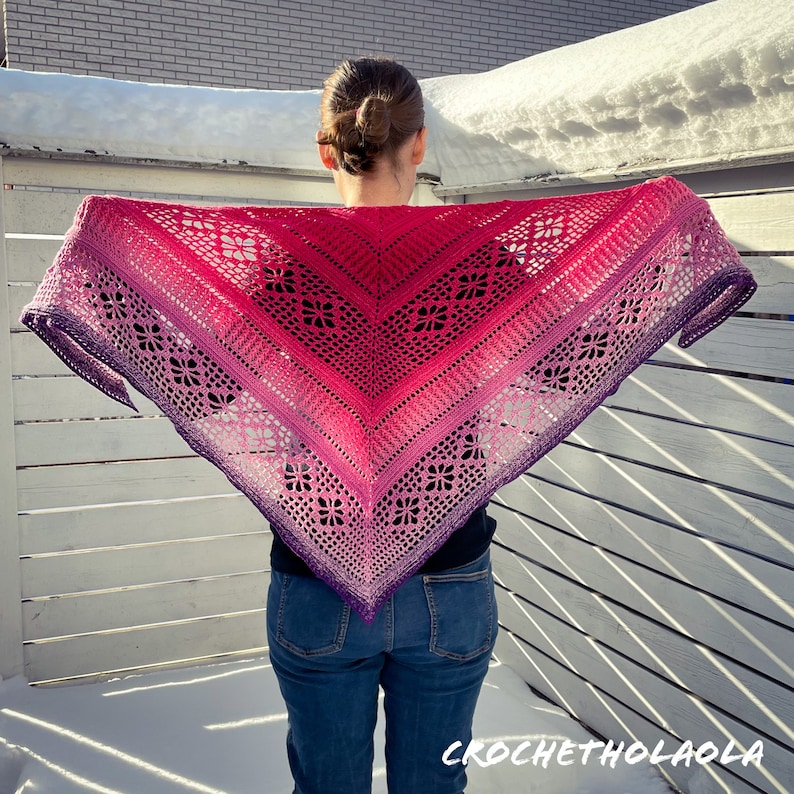 Crochet Shawl Pattern: Ursula Easy Tutorial (Digital Download) image 2