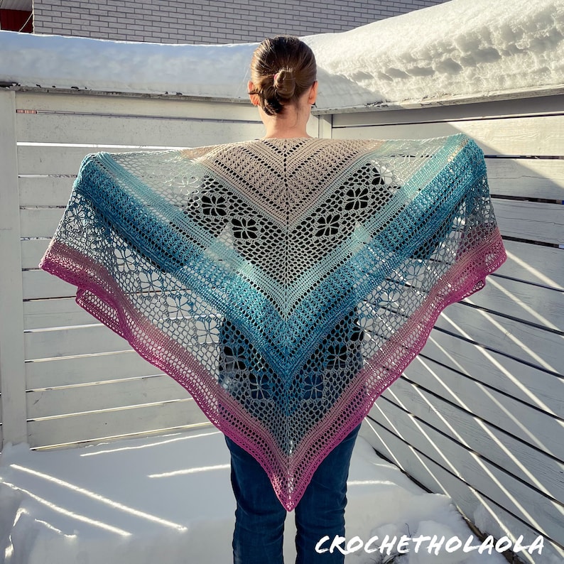 Crochet Shawl Pattern: Ursula Easy Tutorial (Digital Download) image 1