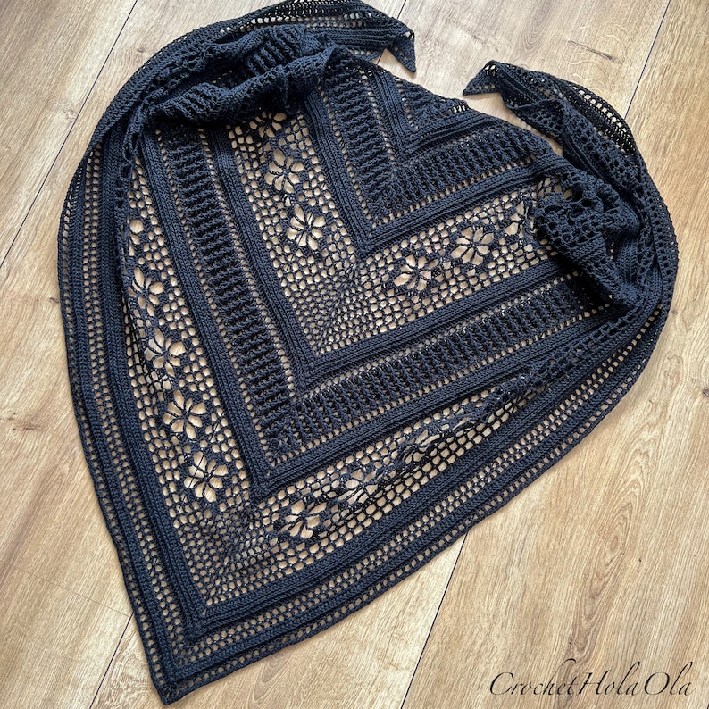 Crochet Shawl Pattern: Ursula Easy Tutorial (Digital Download) image 3