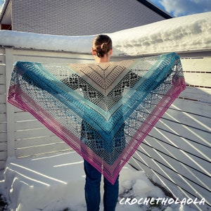 Crochet Shawl Pattern: Ursula Easy Tutorial (Digital Download) image 4