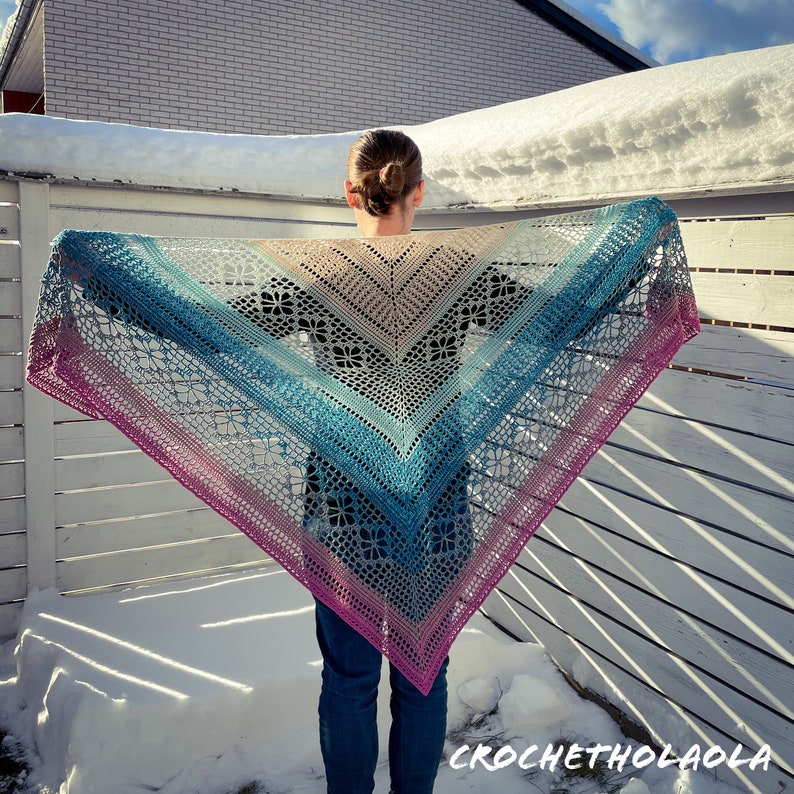 Crochet Shawl Pattern: Ursula Easy Tutorial (Digital Download) image 4