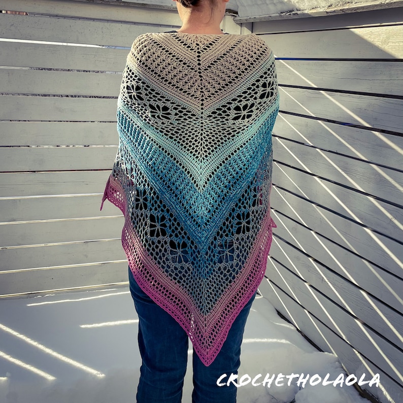 Crochet Shawl Pattern: Ursula Easy Tutorial (Digital Download) image 10