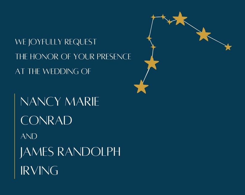 Celestial Wedding Invitation Template Aquarius and Aries Wedding Invitation Celestial Wedding Invitation Wedding Template