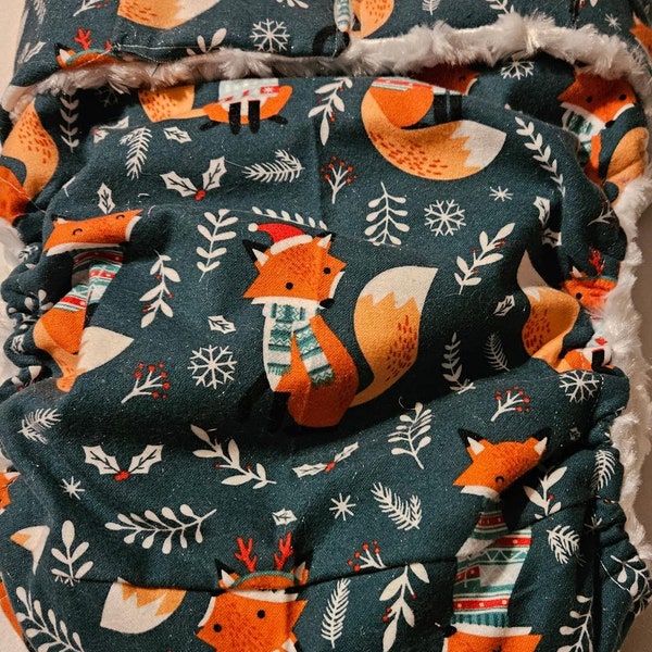 Adult Cloth Diaper,Winter Fox Print,Extra Absorbency Available