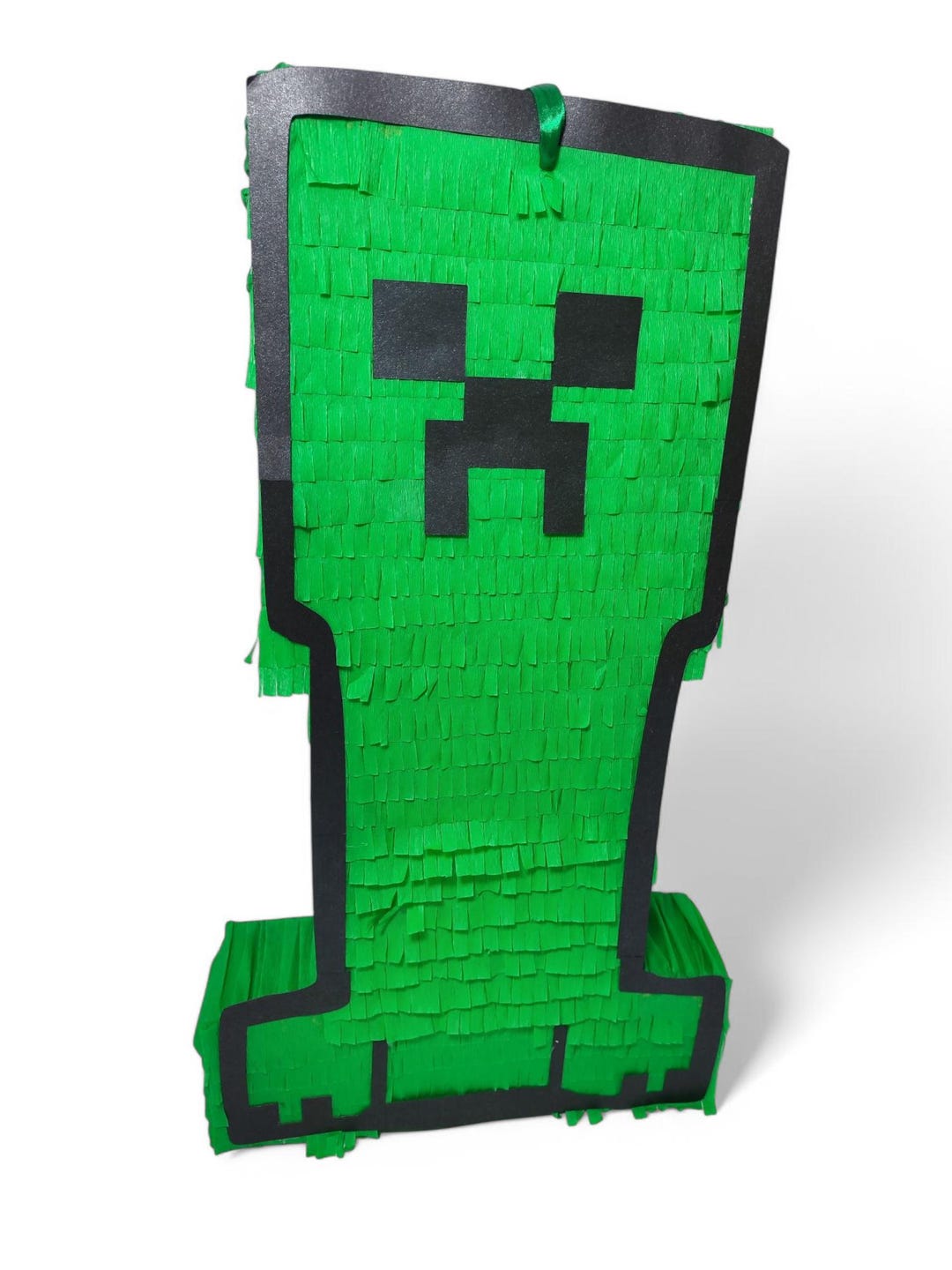 Green Pixel Monster Piñata – Inspired by Block Games – Pull String or ...