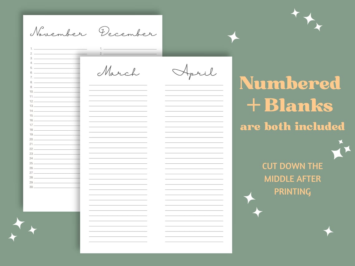 Printable Editable Perpetual Calendar Planner Instant Download Letter ...