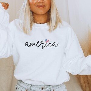 America Sweatshirt | 4th of July Crewneck Sweatshirt | USA Sweater  | Memorial Day Sweater