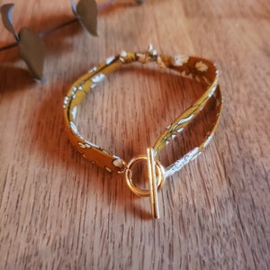 Bracelet Liberty taille ajustable, fermoir T doré ou argenté, adulte ou enfant, motif au choix dont Margaret & Annie image 2
