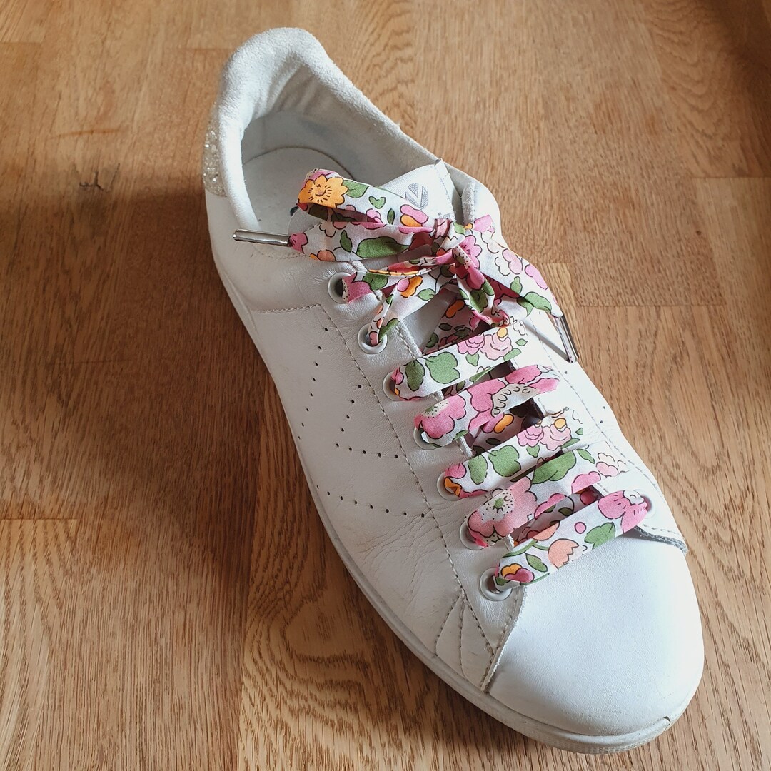 Lacets en liberty Meadow Bordeaux pour chaussures montantes