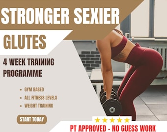 4 Week Glute Workout Plan – Gym-Based Fitness (Editable, PDF Download)