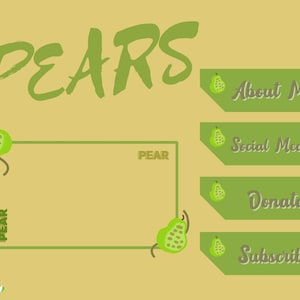 ACNH Pear Twitch Panels & Webcam Border