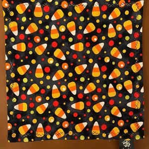 Candy corn Hank with copper microsuede backing