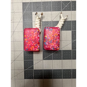 Frosted glow dessert sprinkle resin worry stone with glow lanyard