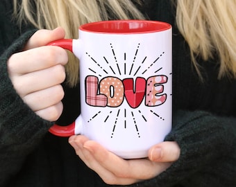 Personalized Mug Gift For Her Love Coffee Cup With Name Cute Girly Mug Valentine's Day Gift Idea For A Friend Positive Words Mug Quote