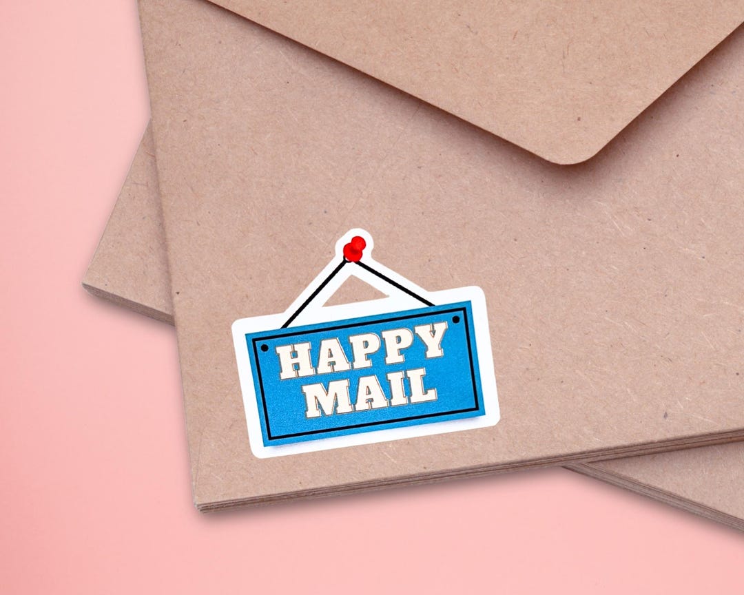 Happy Mail Sticker Sheet Fun Small Business Packaging Labels for ...