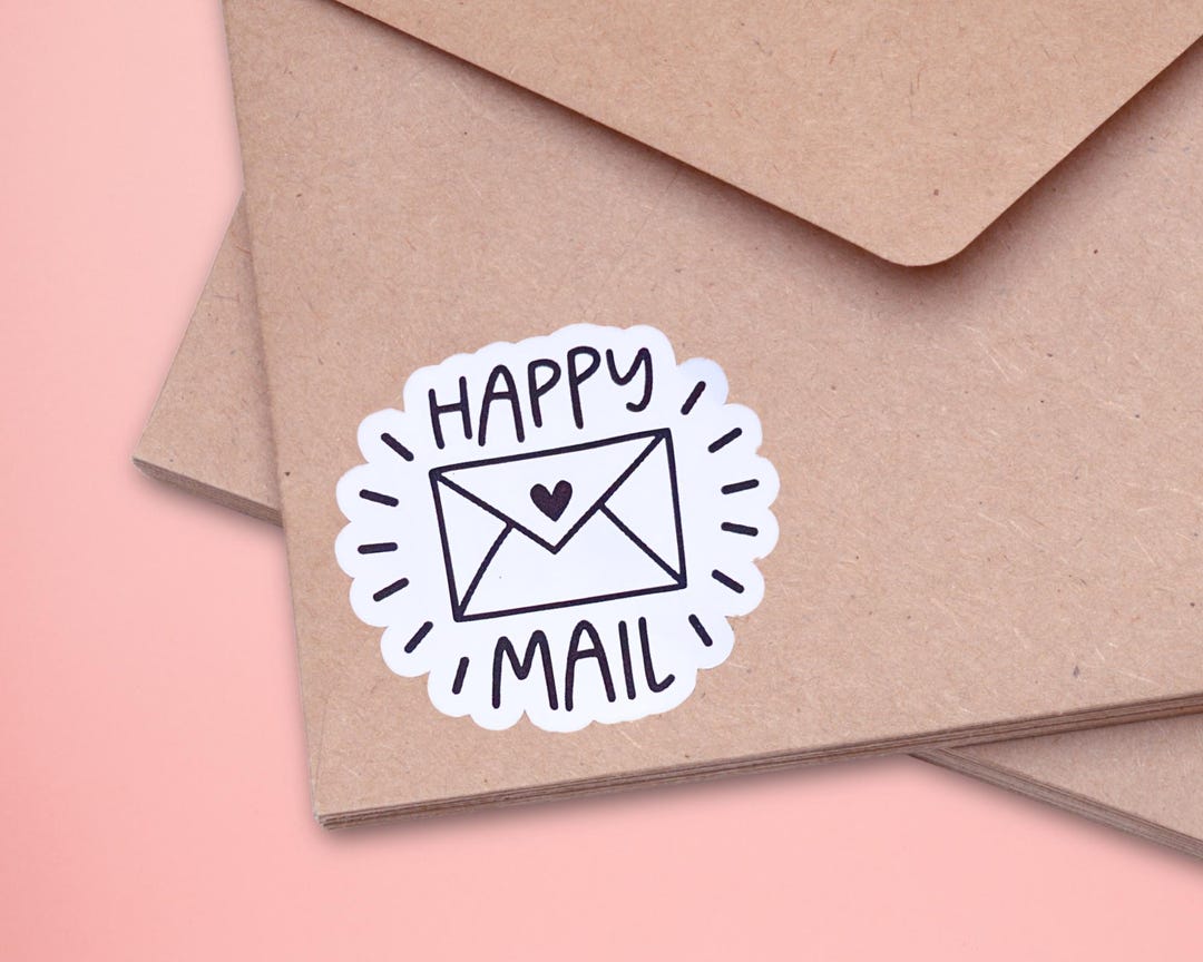 Email Stickers Examplesa Happy Mail Sticker Sheet Small Business Packaging Labels Cute ...