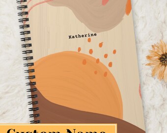 Custom Name Notebook Gift For Her Personalized Spiral Journal Gift For Writer Floral Watercolor Notepad Custom Stationery Gift For Friend