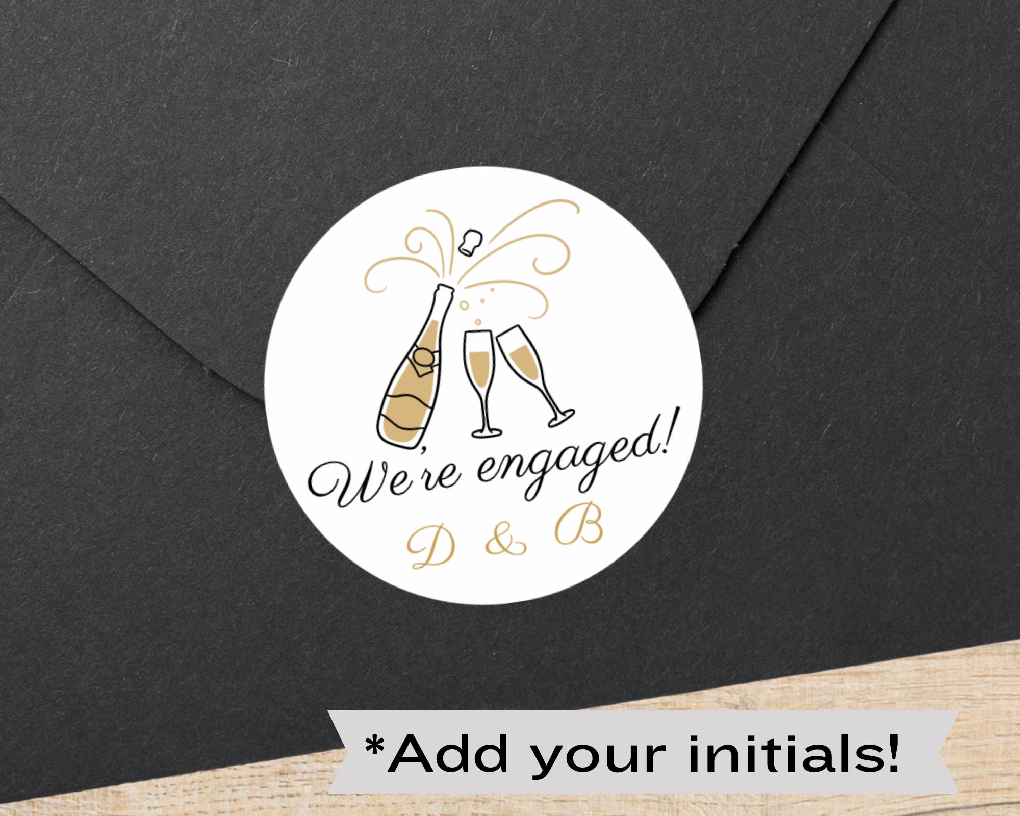 We’re Engaged Sticker Sheet Engagement Announcement Envelope Sticker ...