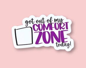 Comfort Zone Sticker For Personal Growth Mindset Decal Therapy Mental Health Sticker Office Gift For Friend Water Bottle Sticker For Laptop