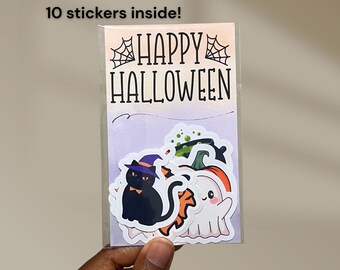 Halloween Sticker Pack Trick Or Treat Gift Spooky Party Favor For Kids Fall Sticker Pack Ghost Sticker For Laptop Decal Tumbler Sticker